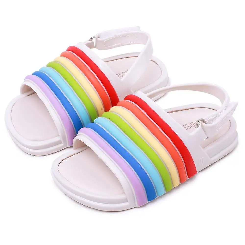 Mini Melissa/Новинка года; прозрачные сандалии для девочек; летние сандалии с короной; милые детские сандалии Melissa; пляжная обувь; обувь для малышей; 13-18 см - Цвет: white
