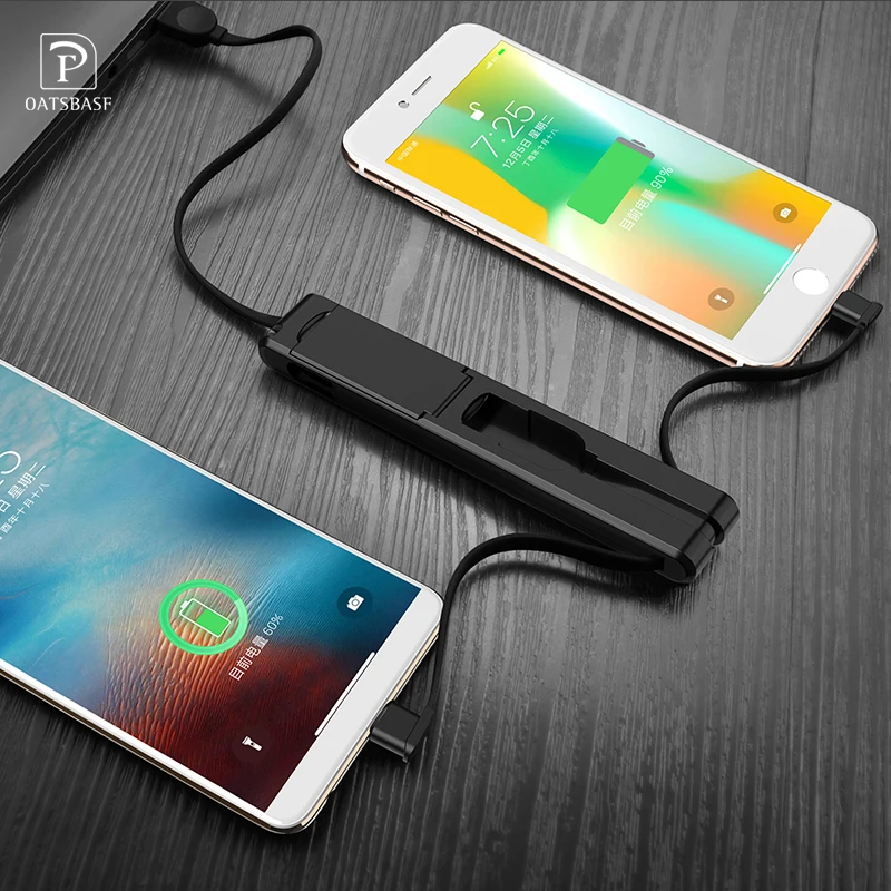 Oatsbasf original 3 in 1 Micro USB cable Type C cable 8 Pin for iPhone X 8 7 6 Hidden USB Data Line for Xiaomi MI A1 6 8 Huawei Oatsbasf original 3 in 1 Micro USB cable Type C cable 8 Pin for iPhone X 8 7 6 Hidden USB Data Line for Xiaomi MI A1 6 8 Huawei