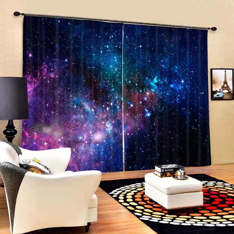 Senisaihon, современные 3D затемненные оконные шторы, Мультяшные занавески с изображением земли, космоса, галактики, Полиэстеровые занавески для спальни, занавески для гостиной - Цвет: Color 3