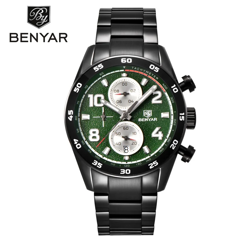 

BENYAR men's watches casual fashion sports quartz watch top luxury brand stainless steel military watch waterproof chronograph