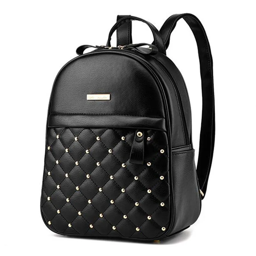 Women Small Rivet Backpacks 2017 Fashion Causal Bags Lovely Backpacks for School Girls College Bag Female
