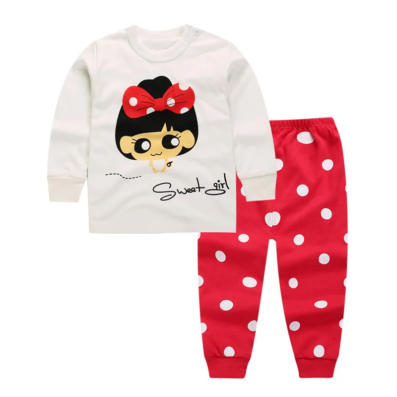 Детская осенне-зимняя одежда для девочек Одежда для новорожденных хлопковый комплект одежды для маленьких мальчиков и девочек с рисунком комплект детской одежды