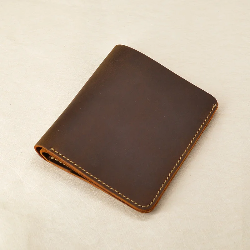 

Genuine Leather Men Wallets Small Purse Wallet for Men Handmade Minimalist Wallet Crazy Horse Money Case Male Gifts Portomonee