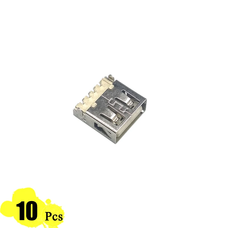 

10Pcs/Lot USB Port 2.0 Type A Female 4 Pin 2 Feet 90 Degree Heavy plate Flat Charge Plug Socket Jack Connector Wire Adapeter