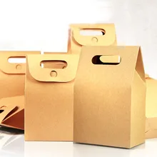 10*15,5*6 см 10 шт/партия Горячая натуральная крафт-бумага сумки, подарочная упаковка коробка, печенья/Конфеты/гайки мешок/DIY подарочная ручка упаковочная коробка