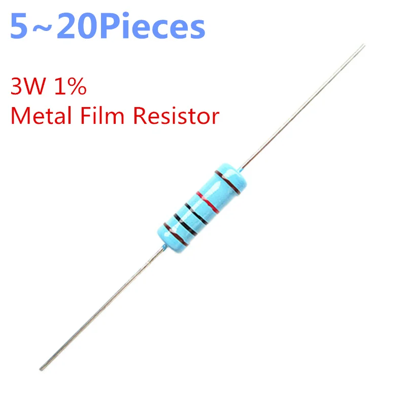 

5~20Pieces/lot 3W 3.9Kohm 1% Radial DIP Metal Film Axial Resistors 3.9K ohm R 3W