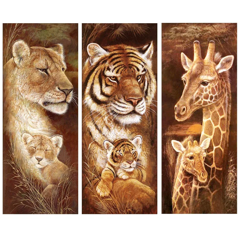 

Diamond Painting Full Christmas Tiger and Giraffe 5D DIY Diamond Embroidery Mosaic Of Rhinestone Animal,home decoration