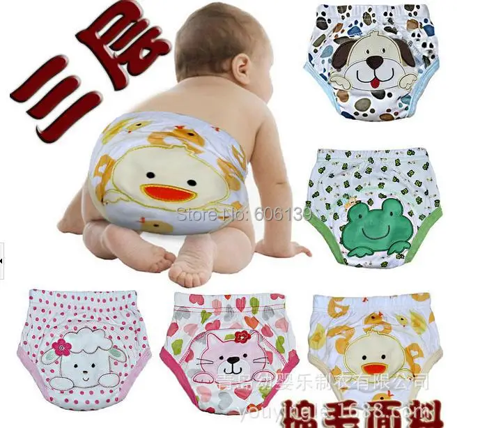 Lovely cartoon Waterproof 3 layers baby training pants kid's cotton