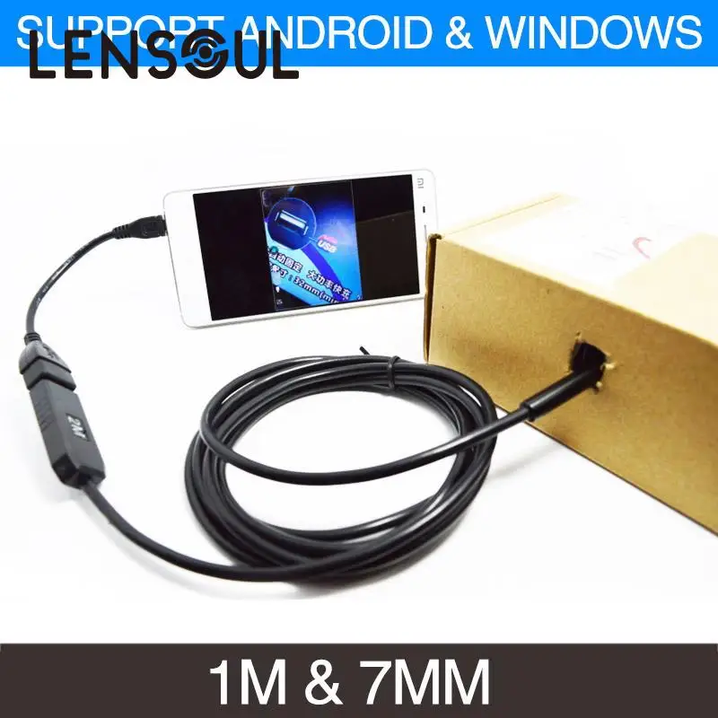 

lensoul 1m 7mm Android Phone/ PC USB OTG Endoscope IP67 Waterproof Industrial Inspection Tube Pipe Snake Video Camera