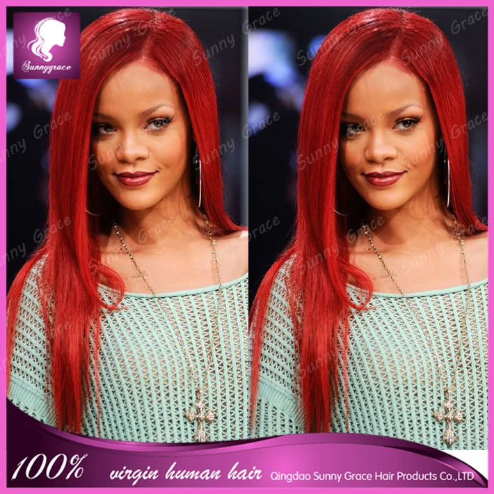 Rihanna Red pelucas llenas del cordón virginal brasileña del pelo del  frente del cordón rojo pelucas de cabello humano para la mujer moda sin  cola peluca de encaje|human hair wigs|lace wigfashion lace