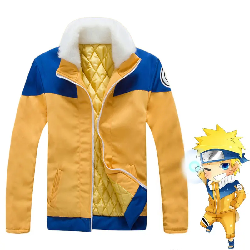 Uzumaki Naruto cosplay costume Naruto jacket Yellow long sleeve winter