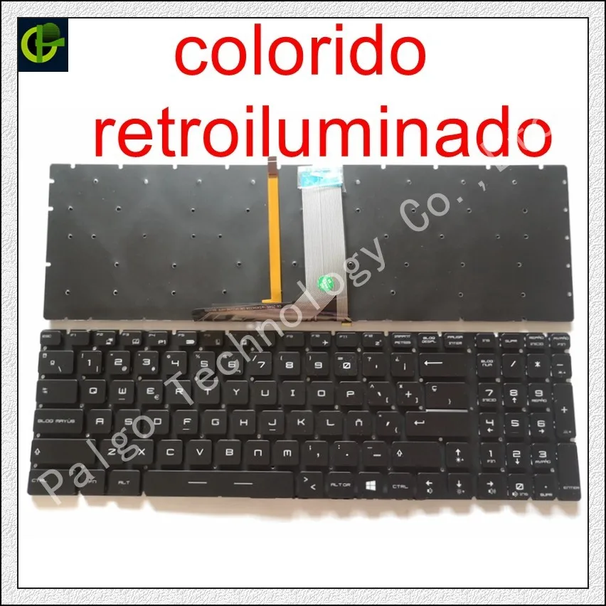Испанская цветная клавиатура с RGB подсветкой для MSI GE63 GE63VR GE73 GE73VR GP72MVR GP72VR GP62M GV72