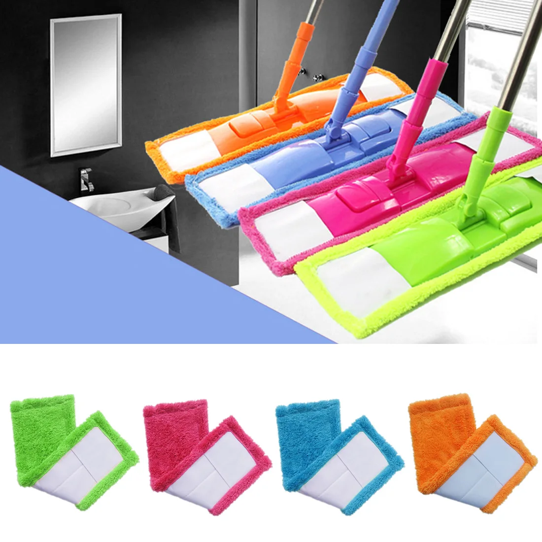 Coral Fleece Mop Head Floor Cleaning Cloth Household Paste The Mop To Replace Cloth Practical