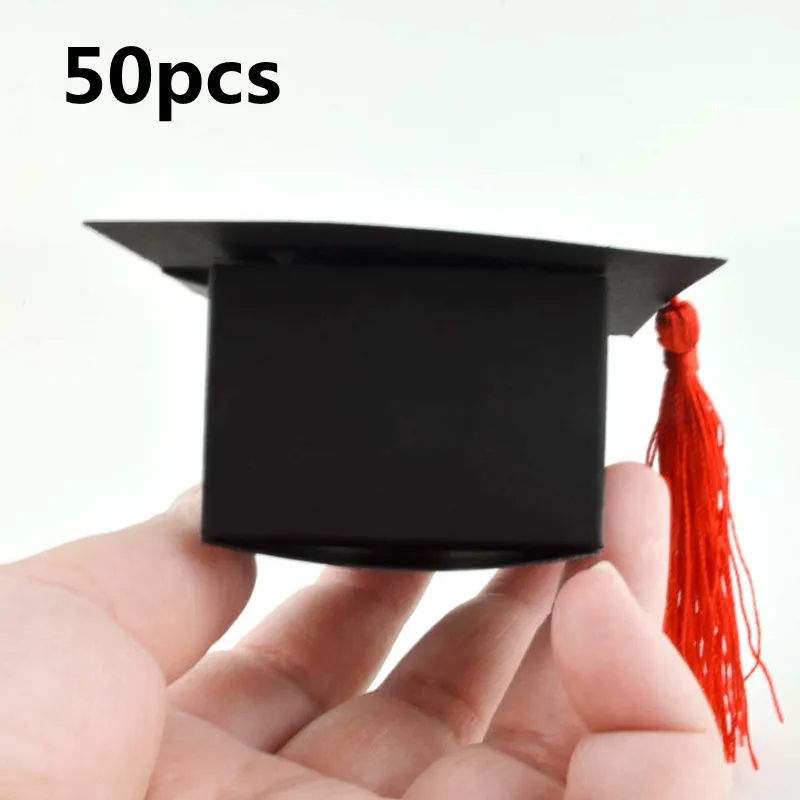 

50pcs Doctor Hat Cap Gift Box Graduation Decoration Candy Favor Boxes Graduation Celebration Party Gift Bag Gift Packing Box GPD