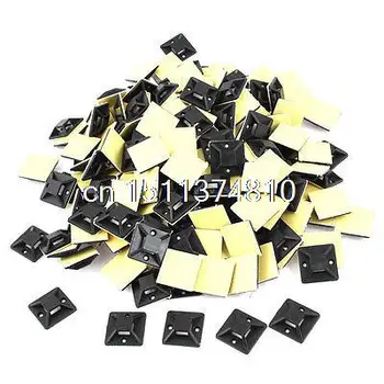 

1000 Pcs Black Self Adhesive Cable Tie Mount Base 20mm x 20mm