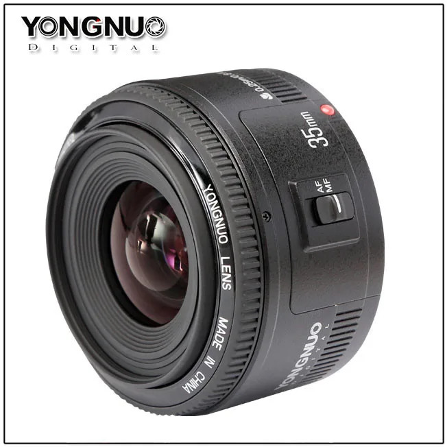 Светодиодная лампа для видеосъемки Yongnuo 35 мм объектив YN35mm F2.0 широкоугольный объектив с фиксированным фокусным расстоянием цифрового однообъективного зеркального фотоаппарата объектив для canon 600d 60d 5DII 5D 500D 400D 650D 600D 450D 60D 7D