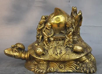 

wedding decoration China myth Brass Turtle Sea Tortoise longevity peach Eight Immortals god Statue
