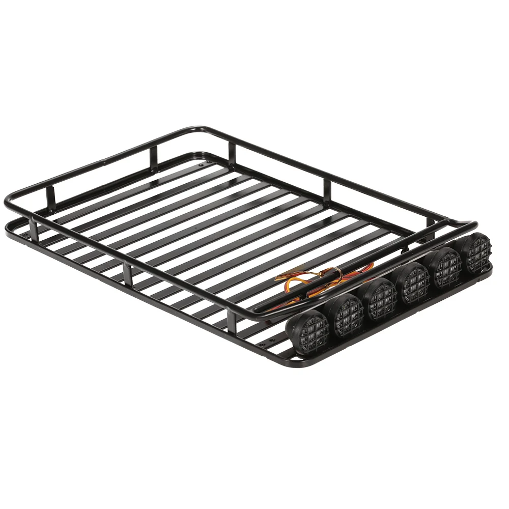 AX-519 Metal Roof Rack Luggage with 6 LED Light Lamp Kit  for Axial SCX10 RC4WD D90 RC Car 110 RC Rock Crawler Cars Parts (4)