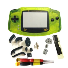 Прозрачный желтый домашний полный комплект чехол заменить черные кнопки для GameBoyAdvance консоли оболочки для ограниченных пластиковые экранные линзы