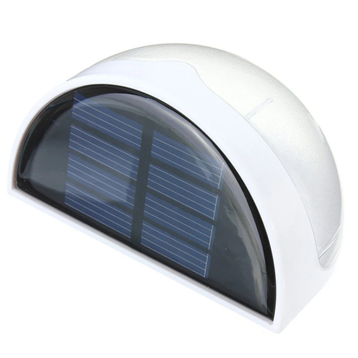 

New Arrival 6 LED solar panel light sensor waterproof outdoor garden fence wall lamp according to understand ways to warm white
