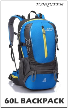 60l náilon escalada mochila saco quadro interno