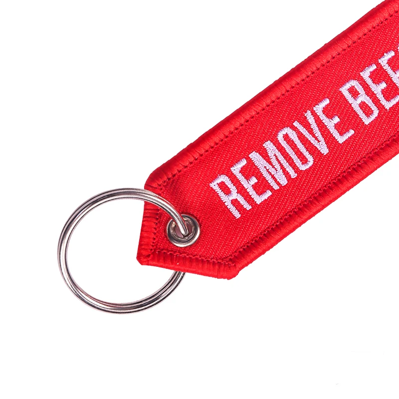POMPOM 5pcs/lot Remove Before Flight Keychains for Aviation Gifts OEM Key Chains Embroidery Chain Keyring Key Chaveiro Jewelry