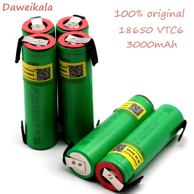 Daweikala 3,7 в 3000 мАч литий-ионная перезаряжаемая 18650 батарея для SONY us18650 vtc6 батарея 30A 3000 мАч+ DIY никель