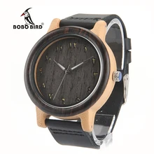 2017 BOBO BIRD Montre À La Main En Bois Montres Bracelet En Cuir De Mode Bande Hommes Montres relogio masculino C-N16