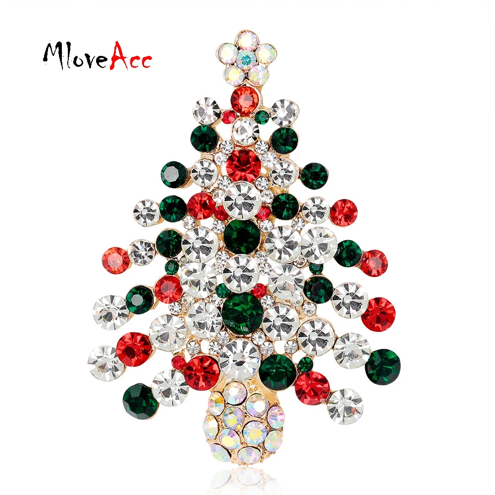 mloveacc new year christmas tree brooch pin collar clip wholesale christmas brooches