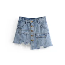 Новое поступление звезда 58-9001 европейский и американский стиль моды однобортные женские джинсовые шорты юбки