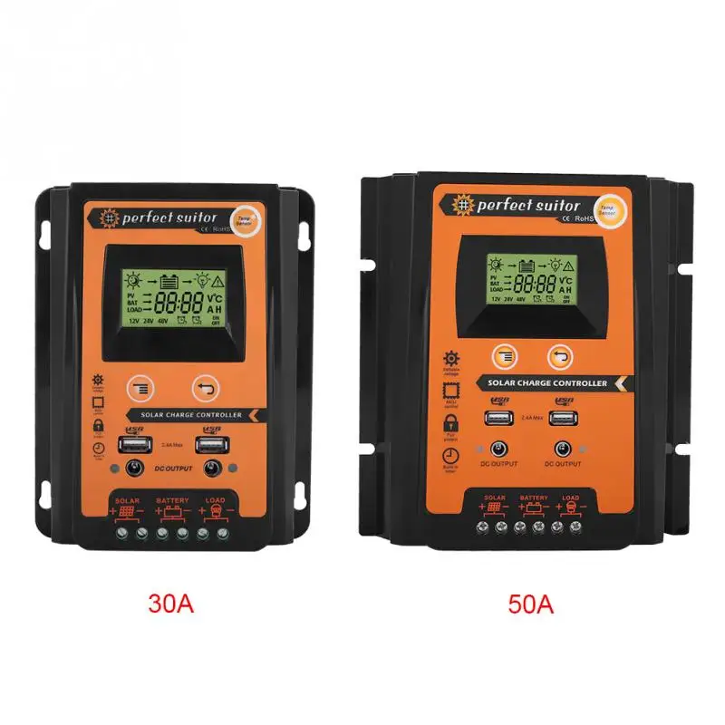 

charge controller 12V24V 30A50A MPPT Solar Charge Controller Solar Panel Battery Regulator Dual USB LCD Display Top Quality