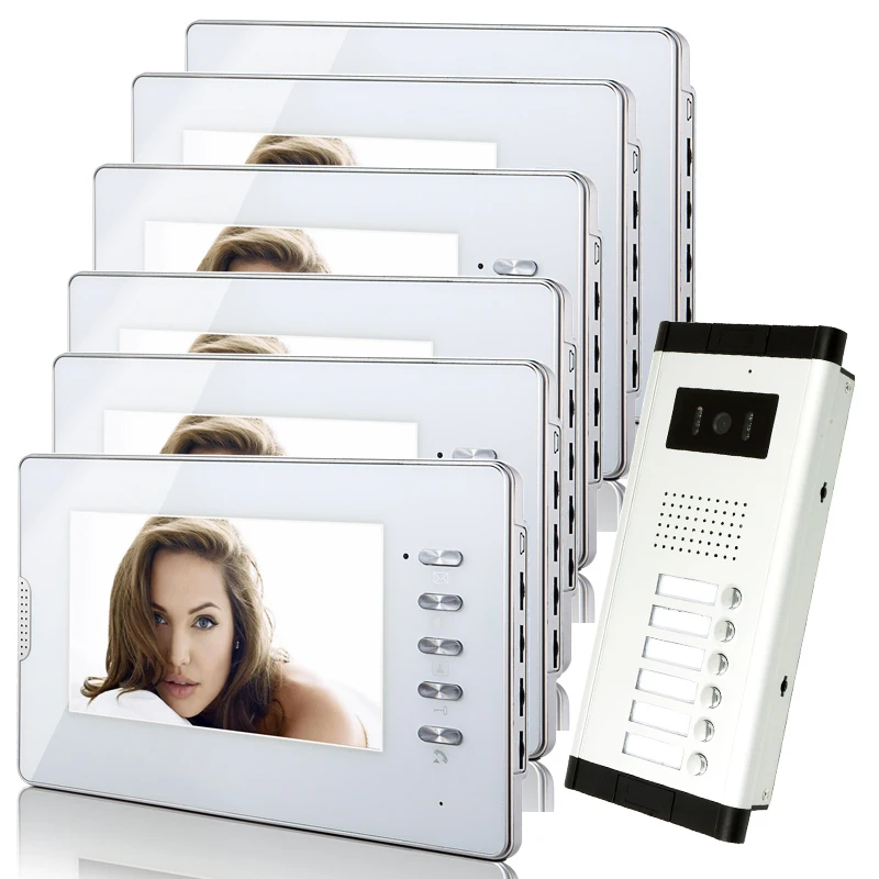 Esp mesmo local blanco Color Video Monitor de entrada de puerta para múltiples apmonw sistema de intercomunicación 