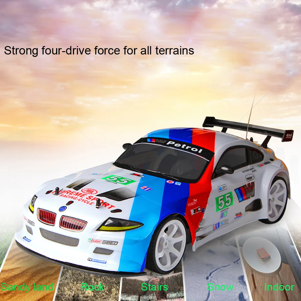 1:10 RC автомобиль 70 км/ч пульт дистанционного управления 4WD Двойной аккумулятор