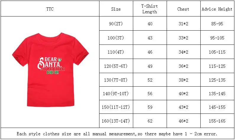 TINOLULING/12 цветов, Рождественская футболка для мальчиков и девочек возрастом от 2 до 14 лет, новинка года, Детская футболка с Сантой Детские Рождественские футболки