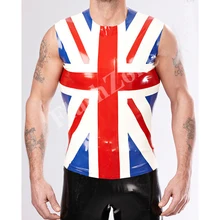 Мужские красочные топы футболки из латекса(не включая брюки