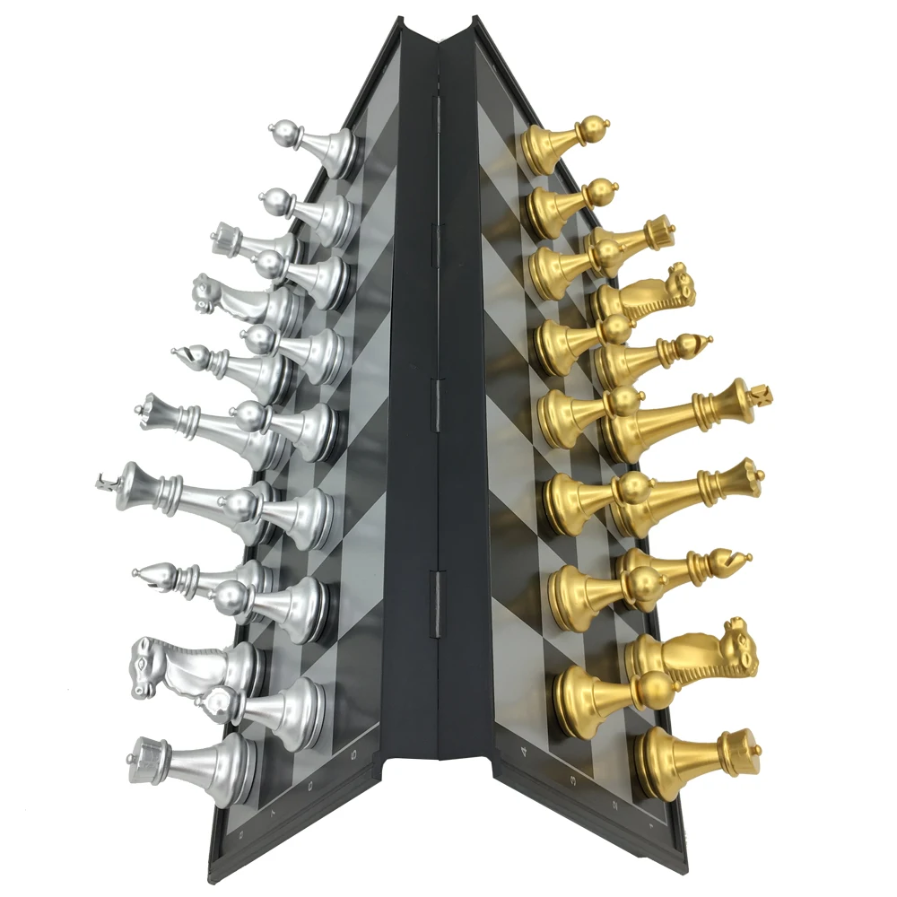 New UB magnetic gold and silver folding chess game hot sell
