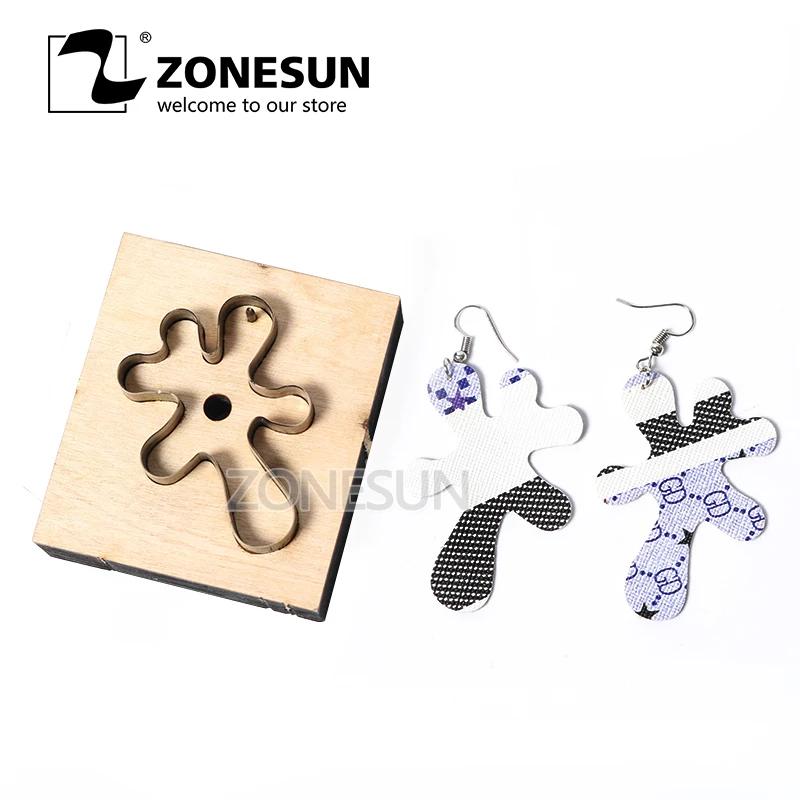 

ZONESUN Custom Irregular Leather Earring Paper Cutting Die Tool For Die Cutting Machine DIY Punching Clicker Steel Rule Die
