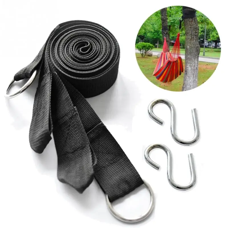 

Top quality 2PC Camping Strong Strap Belt Hammock Tree Straps Hanging Straps Rope with 2 Hooks