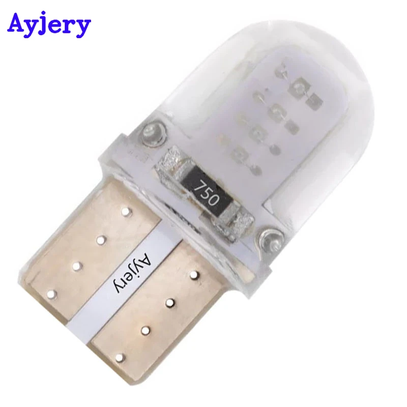 Ayjery Новые 300 шт. T10 194 168 W5W COB 8 SMD кремнезема супер яркий, работающего на постоянном токе 12 В в светодиодный светильник лампы светодиодный Клин лампочки белого и синего цвета красного и желтого цветов