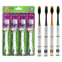 Антибактериальная многоцветная зубная щетка с противоскользящей ручкой для удобной рукоятки, нескользящая. Для взрослых