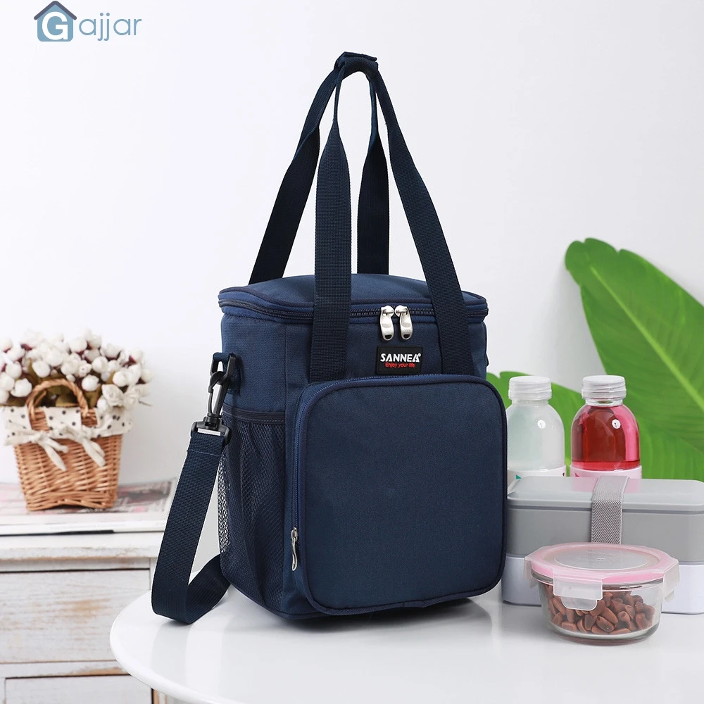 

2019 Portable Carrying Insulated Lunch Bag with 2 Way Zipper Closures Double-sewn Mesh Side Pockets Dropshipping 19MAY29