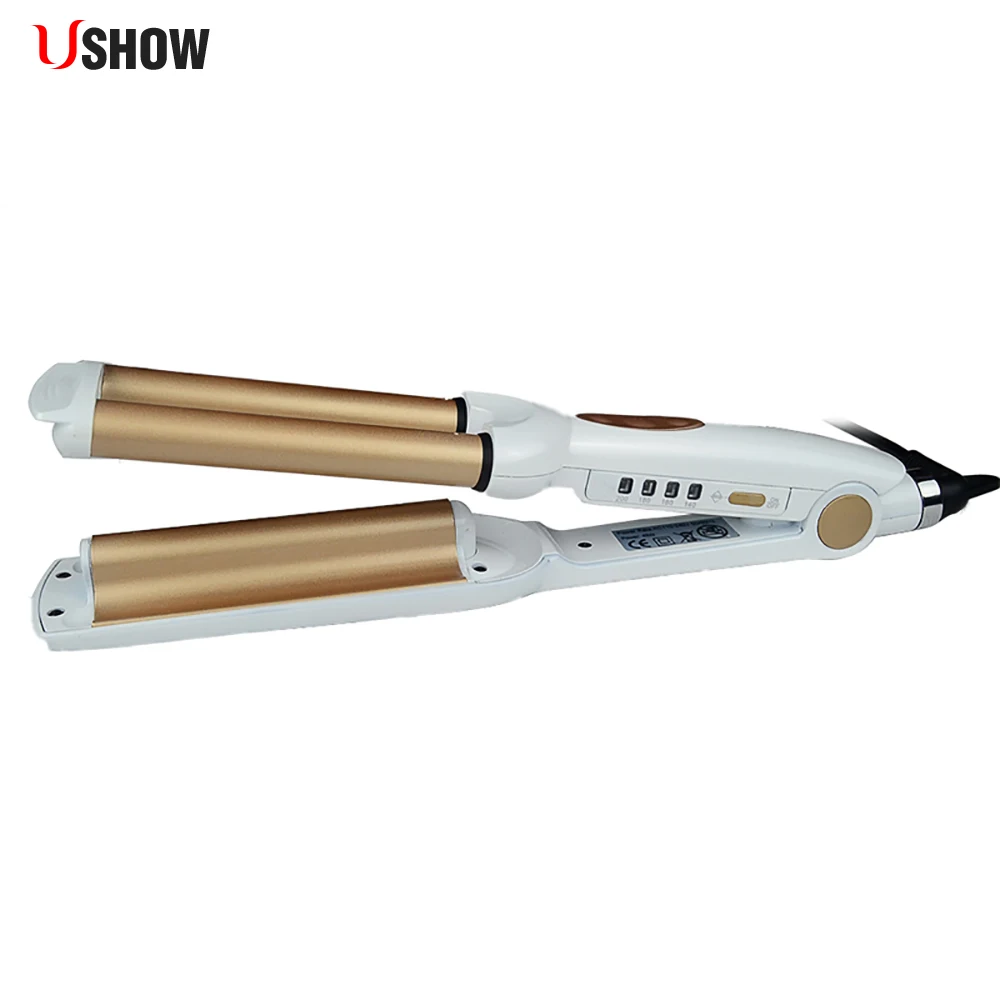 USHOW Tourmaline Ceramic Hair Curler 3 Barrels Big Waver Curling Iron Automatic Hair Curlers Rollers Styling Tools