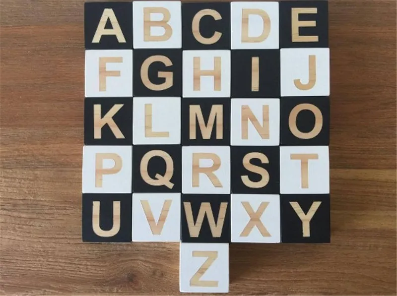 wooden letter and number blocks