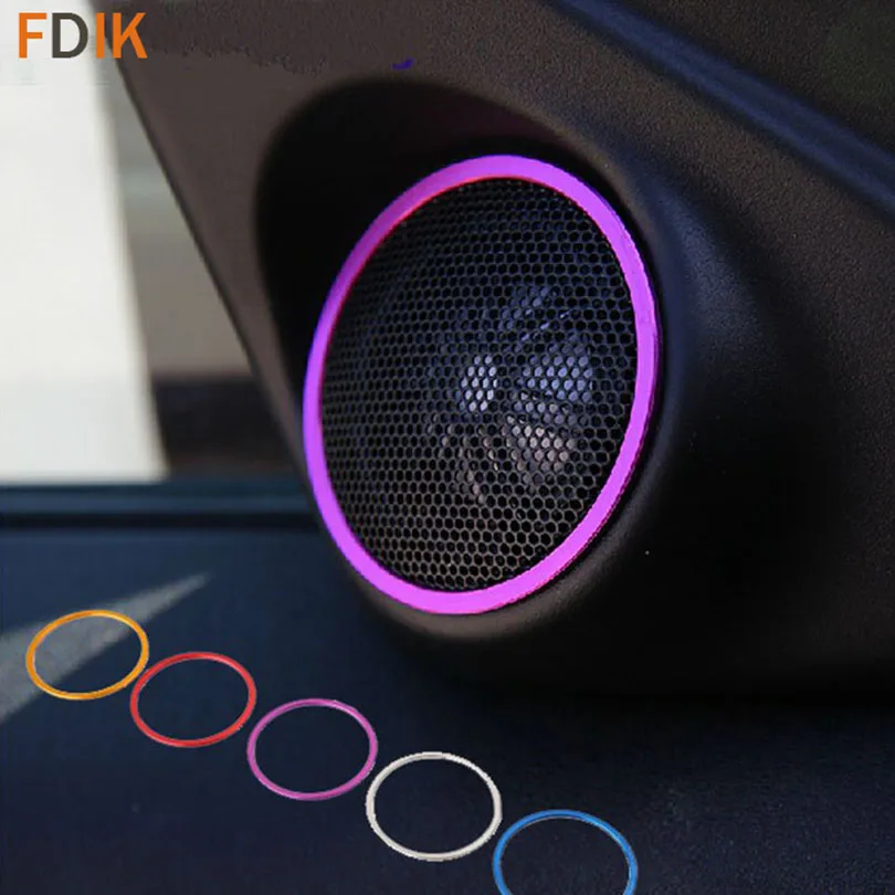 

2pcs Aluminium Door Speaker Circle Ring Cover Trim for Range Rover Land Rover Evoque 2012 2013 2014 2015