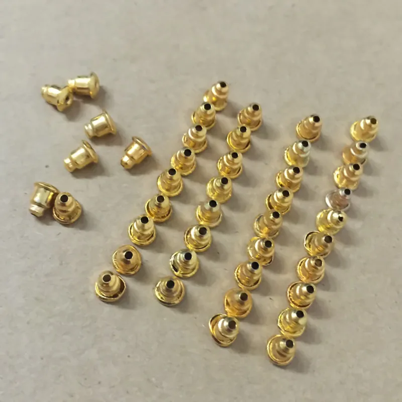 

ES3 50 Units \ Pack Alloy Bullet Earring Backs High Quality Jewelry Findings Gold Plated Earring Backs Wholesale Free Shipping