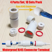 10 шт./лот внутренняя 19 мм Готовая RJ45 модульный водонепроницаемый разъем крышка клеммы для наружной сети IP камера косичка кабель