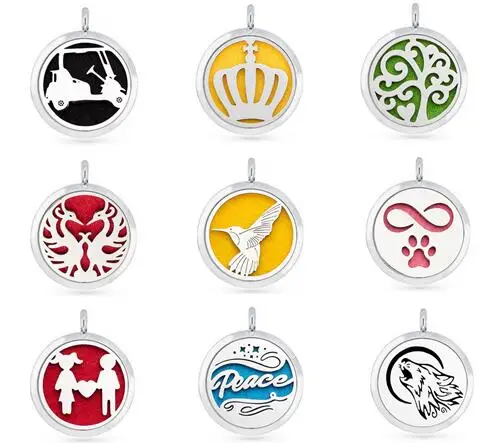

1PCS Dog Dove Peacock Infinity Paw Crown 30MM Diffuser Locket Magnet Perfume Pendant With 1P Free Pad Fit For Necklace Making