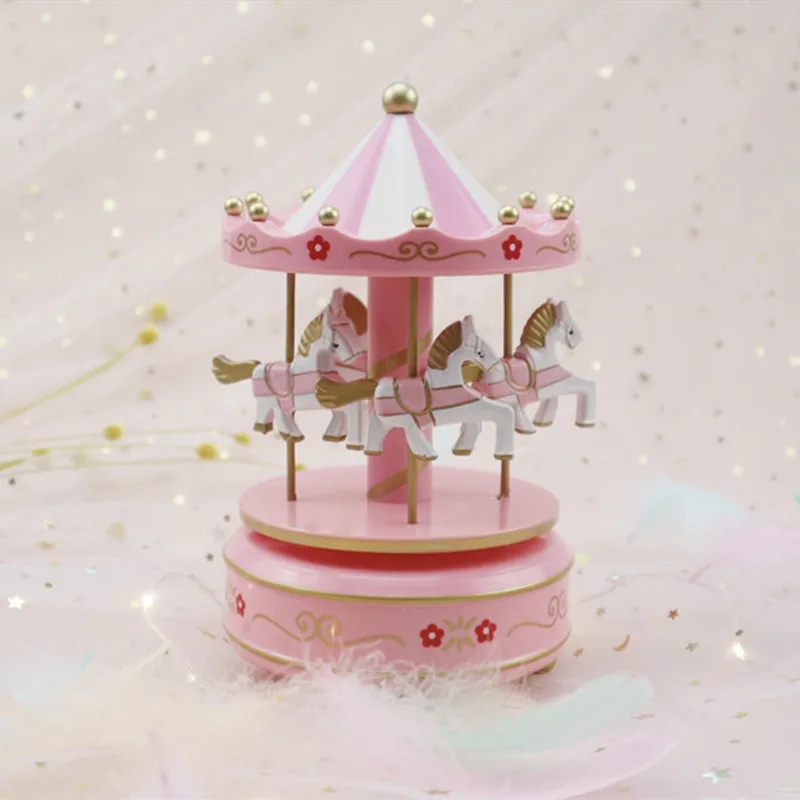 Круглые музыкальные шкатулки Merry-go-round, Геометрическая музыкальная декорация для детской комнаты, подарки унисекс, Деревянная Рождественская карусель, коробка для домашнего декора