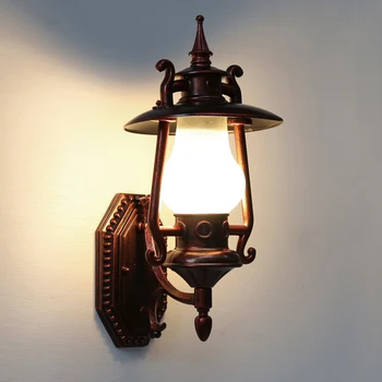 

European outdoor wall lamp waterproof garden wall lamp courtyard lamp balcony retro kerosene lamp villa Chinese retro LU724207