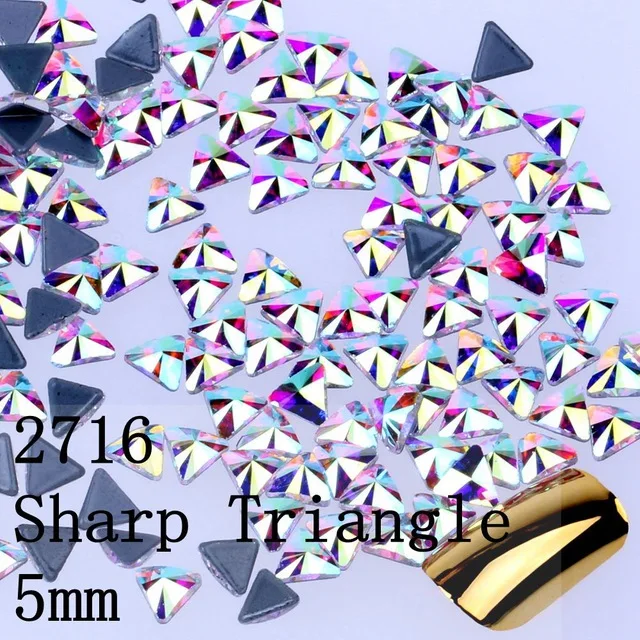 

2018 New Arrived 5MM Sharp Triangle Crystal Strass Clear AB Hot Fix Rhinestone More Shiny Super Bright Hotfix Iron On Stones
